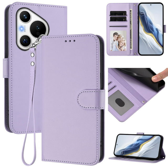Funda Cartera GANGXUN para Huawei Pura 70 – Cierre Magnético, Protección RFID, Correa Desmontable, Compatible con Carga Inalámbrica