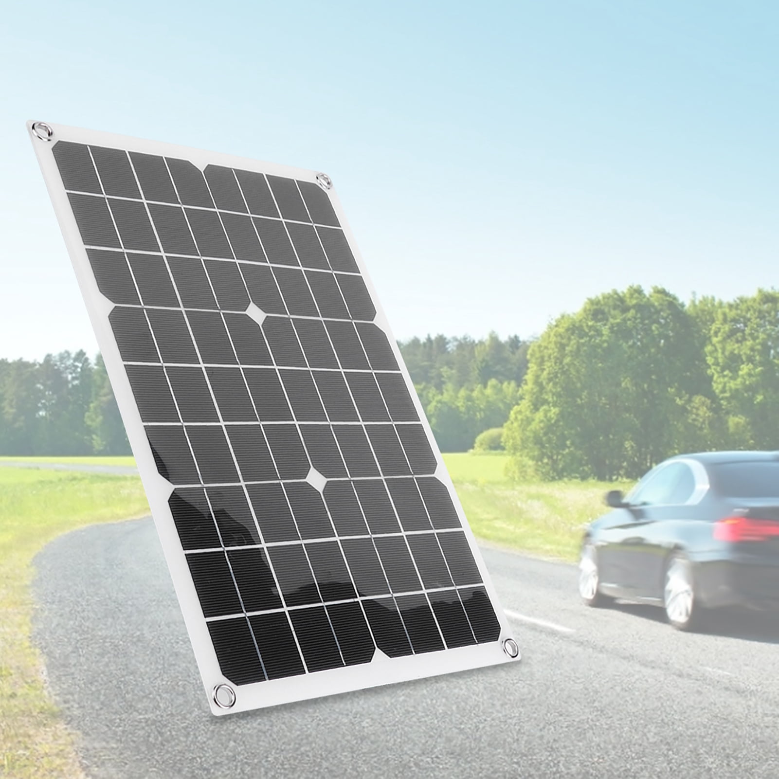 Brilluxa Kit Panel Solar 300W 12V Con Inversor USB Dual Y Controlador LCD - Para Camping Y Casa
