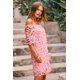 thumbnail image 4 of Vestido PRETTYGARDEN Mini de Encaje Floral Rosa con Hombros Descubiertos XL, 4 of 8