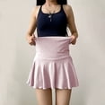 thumbnail image 6 of Aihuaihua Fold Over Shorts Skirt Low Waist Pleated Skirts Strechy Elastic Waisted Cute Shorts for Women Girl Y2k Pink M, 6 of 7