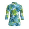 thumbnail image 3 of Uorisanigo Palm Trees Women's 3/4 Sleeve Golf Top Size M Comfortable Fashionable Quick Dry Athletic Polo Shirts with Zip Up Collar Versatile Tennis Tops Soft Breathable for Women, 3 of 7