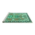 thumbnail image 2 of Ahgly Company Machine Washable Indoor Rectangle Persian Turquoise Blue Traditional Area Rugs, 4' x 6', 2 of 4