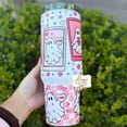 thumbnail image 2 of Valentines-Retro Valentines Ghost 40oz Tumbler: Love Spooky Design, 2 of 3