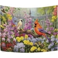 thumbnail image 2 of FREEAMG Cardinal Birds Tapestry Hippie Wall Hanging Tapestries Aesthetic Decorative for Living Room Bedroom Ceiling 60x51In, 2 of 7