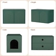 thumbnail image 3 of Modern Wooden Cat Litter Box Enclosure with Double Doors, Hidden Cat Washroom Furniture Side Table, Odor Control & Ventilation, Fits Most XL Litter Boxes, Green, 3 of 7