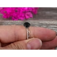 thumbnail image 5 of Art Deco 2 Carat Round Cut Black Diamond Moissanite Ring Set Engagement Ring on 10k White Gold, 5 of 5