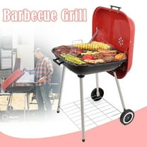 Linsen-outdoors BBQ Grill Charcoal Barbecue Grill Stainless Steel Outdoor Party Camping Picnic (Red)