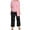 A-Pink349, variant on Womens 3 Piece Outfits Long Sleeve Open Front Cardigans Cropped Pants & crewneck tees spring travel vacation airport matching sets