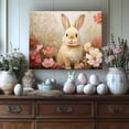 thumbnail image 3 of HFDF Easter Canvas Wall Art Decor Painting Adorable Bunny Flowers Picture Poster Print, Animals Art, Farmhouse Vintage Rabbit Artwork Picture Wall Decor, Spring Easter Decoration 14x11inch Framed, 3 of 7