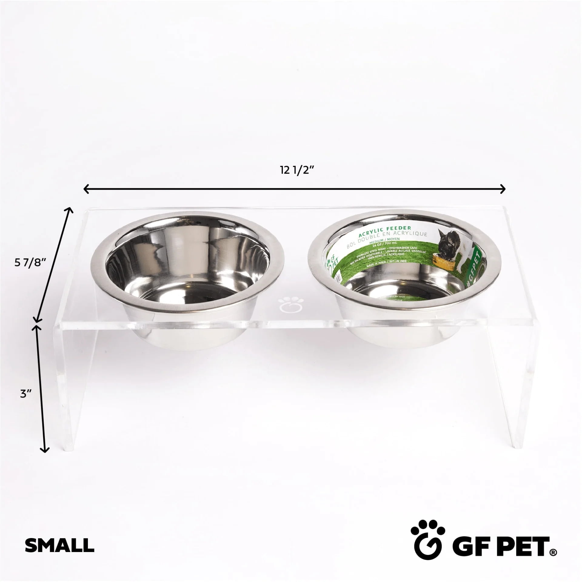 Acrylic Double Feeder - Clear - S