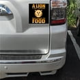 thumbnail image 2 of DistinctInk Custom Bumper Sticker - 8" x 8" Decorative Decal - Black Background - Lion is Most Handsome When Looking for Food, 2 of 2