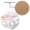thumbnail image 4 of Posavasos con diseño de mármol, juego de posavasos de piedra absorbente redondos con piedra de cerámica y base de corcho, 4 of 6