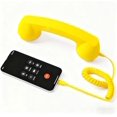 thumbnail image 1 of Combiné Téléphonique Rétro, Combiné Filaire Rétro Type‐C pour Téléphone Fixe avec Poignée Réceptrice, Combiné Téléphonique Vintage Old School pour Téléphones Mobiles, Récepteur de Téléphone Cellulaire avec Microphone et Haut‐parleur (Jaune), 1 of 1