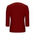 thumbnail image 5 of Aboser Womens 3/4 Sleeve Tops with Built in Bras Cozy Soft Scoop Neck Layering Shirts Casual Padded Undershirt Solid Color Ribbed T Shirt Three Quarter Sleeved Basic Tees, 5 of 9