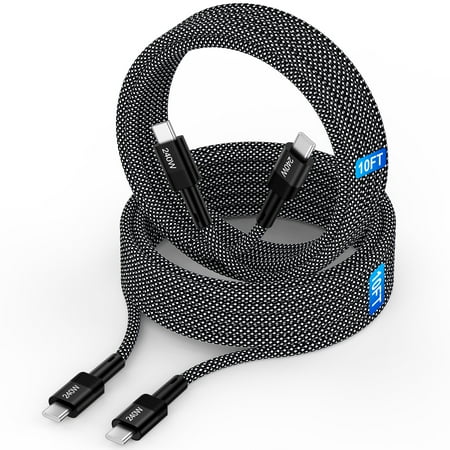 Zacenei 2pcs USB C Cable PD 240W USB C to USB C Cable 10ft Type C Charger Cable High Speed Fast Charging Cable USB C Charger Cable 10ft Compatible for iPhone 16 15 Android Phone Charger Cord Type C