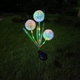 thumbnail image 1 of 3-head solar dandelion light outdoor ground-inserted lawn garden decorative light LED onion ball flower landscape light, 1 of 5