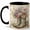 Black, variant on Garden Boots Coffee Mug, Watercolor Floral Rain Boots and Watering Can Design, 11 oz Ceramic Cup