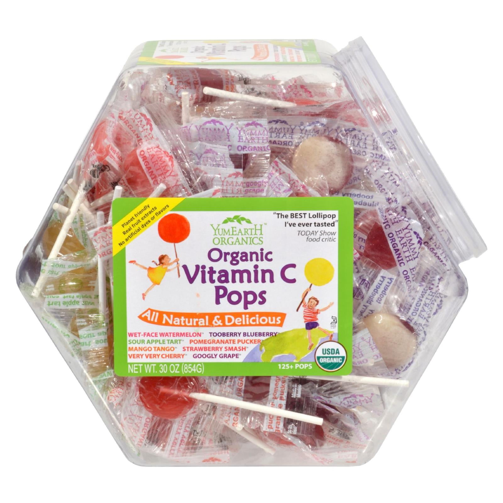 Yummy Earth Organic Vitamin C Pops Counter Bin, 150 Pops, Pack Of 1