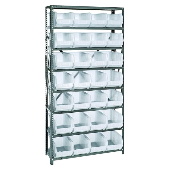 Quantum Storage QSBU-240CL 8 Shelf Unit With 28 Bins Clear