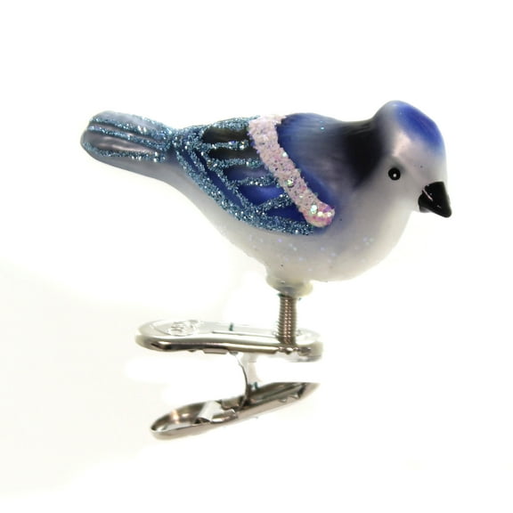 Old World Christmas Mini Songbird - One Ornament 2 Inch, Glass - Happiness Joy Spring 18042 Bluejay