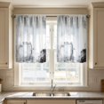 thumbnail image 6 of Beautynvta 2 Pack Black White Print Short Kitchen Curtains, Rod Pocket Light Filtering Window Drapes, Decorative Curtain Panels for Kitchen Bathroom Decor, 6 of 7