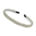thumbnail image 2 of Diadema ajustable Qarigey Aro de pelo con cuentas moda de ala ancha estilo coreano chica boda mujeres diadema para niños estudiantes Accesorio para el cabello Blanco plateado, 2 of 6