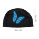 thumbnail image 4 of Ofertas Únicas 1 Pc Gorro de Baño de Patrón de Mariposa de PU Elástico Negro, 4 of 5