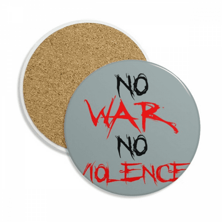 

No War No Violence Love Peace World Coaster Cup Mug Tabletop Protection Absorbent Stone