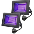 thumbnail image 1 of [2 piezas] Foco de luz negra LED, reflector Lunsy Uv 30 W Lámpara de luz negra Luz de fiesta, Ip66 Luz negra fluorescente impermeable con 150 LED Uv, 1 of 4