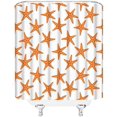 thumbnail image 3 of Starfish Shower Curtain Nautical Cute Coastal Marine Life Abstract Sea Stars Summer Ocean Themed Fabric Home Bathroom Decor Set with Hooks（84" Wx70 H）, 3 of 3