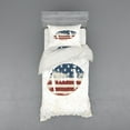 thumbnail image 2 of Ambesonne Vintage Bedding Set 4 Pcs, American Flag Football, Queen, Cream Blue Red, 2 of 3