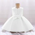 thumbnail image 3 of Kiijoy Toddler Girls Sleeveless Bow Party Dress Birthday Wedding Dress Pageant Gown, Sizes 3M-4T, 3 of 3