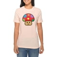 thumbnail image 3 of Big Size Happy Toad Mushroom Graphic Design Deluxe Jersey T-Shirt - Pale Pink 3XL, 3 of 4