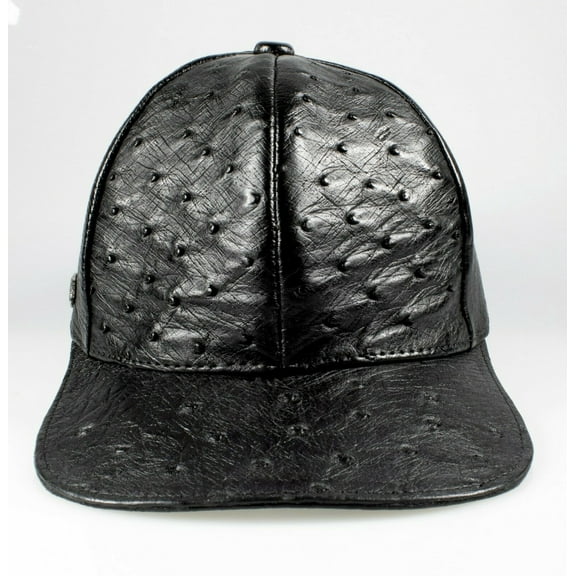 Cap Men's Ostrich Real color Black Adjustable one Size. Gorra Avestruz Original Negra ajustable