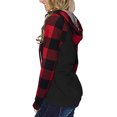 thumbnail image 4 of Mujeres sudadera color bloque Plaid transpirable manga larga Sudaderas pullover para el trabajo en casa, 4 of 6