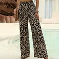 thumbnail image 5 of Women's Leopard Print Palazzo Pants - Elastic Waist Wide Leg Casual Trousers with Drawstring | Yubnlvae (Gold | L), 5 of 8