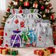 thumbnail image 4 of Organizadores de armario y almacenamiento, Organización y almacenamiento, Contenedores de almacenamiento, Contenedores de almacenamiento Juego de bolsas de regalo con cordón navideño Juego de bolsas c, 4 of 6