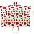 thumbnail image 2 of Fresh Cherries Hooded Blanket Wearable Cloak Hoodies Throw Cape Wrap Poncho for Bed Sofa and Lounge Chair, 2 of 6