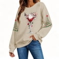 thumbnail image 6 of VKOYWKM Oversized Christmas Sweatshirts for Women Xmas Holiday Long Sleeve Crew Neck Sweatshirt Christmas Wine Glass Graphic Pullover Tops, 6 of 8
