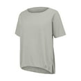 thumbnail image 6 of Oversized Tshirts for Women, Summer Short Sleeve Solid Casual Loose Linen Top, Gray XXL, 6 of 8
