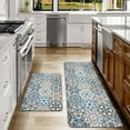 thumbnail image 4 of Blue Boho Kitchen Mats Set of 2 Cushioned Anti-Fatigue Kitchen Rugs Waterproof Kitchen Floor Rug Washable Comfort Standing Mat Kitchen Carpet Runner Rug for Sink Laundry,17.3x28+17.3x47 Inch, 4 of 6