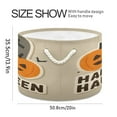 thumbnail image 2 of Collapsible 20" Round Storage Basket with Handles Laundry Hamper Open Storage Bins Cartoon Pumpkins and Tombstones, 2 of 6