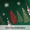 thumbnail image 4 of Christmas Embroidery Throw Pillow Covers 18x18 inch Set of 2 Christmas Dec Velvet Pillowcases Forest Green Xmas Trees Cushion Pillow Cases Soft Square Holiday Pillowcase, 4 of 9