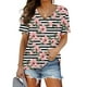 thumbnail image 2 of Camiseta de manga corta plisada elástica con cuello en V y estampado floral de talla grande para mujer OAVQHLG3B Store lin121212, 2 of 4