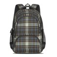 thumbnail image 2 of Brown and Blue Checkered Pattern Backpack for School, Cute School Bag with Adjustable Shoulder Straps and Padded Back, 16.9"x12.6"x5.9", 2 of 5