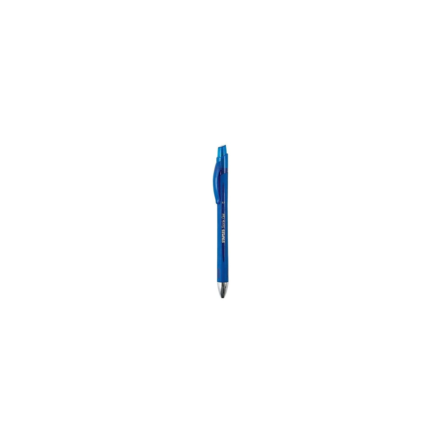 Staples Sonix Retractable Gel Pens Medium Point 0.7mm Blue Ink 36