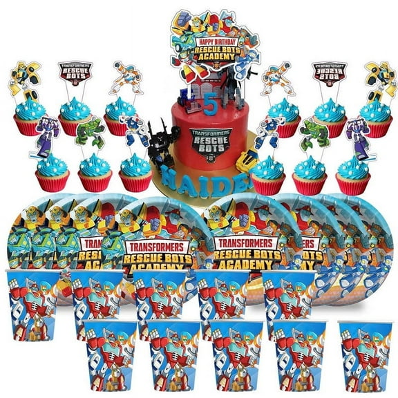 Rescue Bots Birthday Cups Party Supplies Plates Decorations Cake Topper Decor