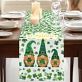 thumbnail image 3 of St. Patrick's Day Table Runner, Green Leaf Gnomes Shamrock Clovers Washable Cotton Linen Table Runners 108 Inches Long, Dresser Scarf Runner for Dining/Living Room/Kitchen/Square Tables 13''x108'', 3 of 9