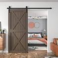 thumbnail image 2 of WINSOON 6.6FT Black Single Wood Sliding Barn Door Hardware Kit Arrow Style Roller Black Finish, 2 of 6
