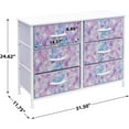 thumbnail image 2 of Dresser with 6 Drawers - Furniture Storage Chest for Bedroom Tower Unit Furniture, Hallway, Closet, Office Organization - Steel Frame, Wood Top, Tie-dye Fabric Bins (6-Drawer, Blue/Pink/Purple), 2 of 6